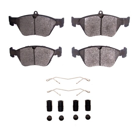 Dynamic Friction Co 3000 Ceramic Brake Pads and Hardware Kit, Low Dust, Low Copper Ceramic, 100% Asbestos-free, Front 1310-0644-01